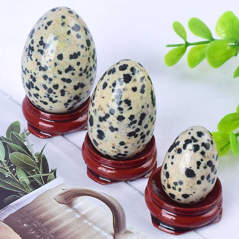 Undrilled Dalmatian Jasper Yoni Eggs Massage Jade egg to Train Pelvic Muscles Kegel Exercise