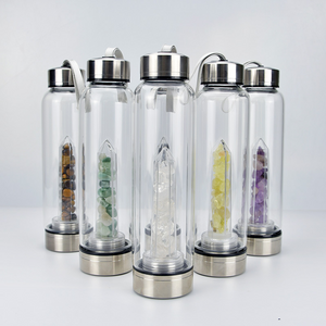 High Quality Natural Crystal Drinking Water Bottles Healing Quartz Crystal Water With Crystal Inside with Cheap Price
